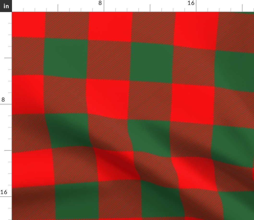 Jumbo Holly Red and Evergreen Green Christmas Country Cabin Buffalo Check Fabric Jumbo Holly Red and Evergreen Green Christmas Country Cabin Buffalo Check Fabric