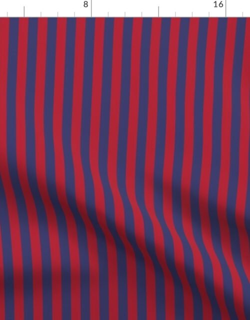 Small Red and Blue USA American Flag Vertical Stripes Fabric