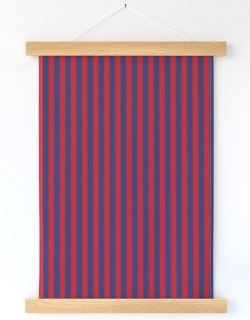 Small Red and Blue USA American Flag Vertical Stripes Wall Hanging