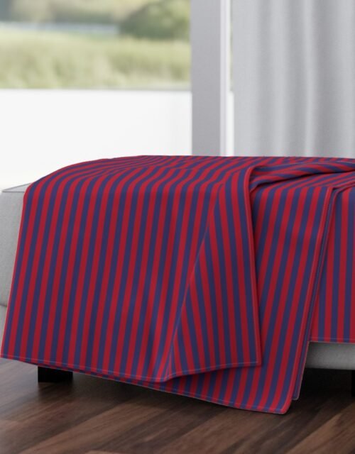 Small Red and Blue USA American Flag Vertical Stripes Throw Blanket