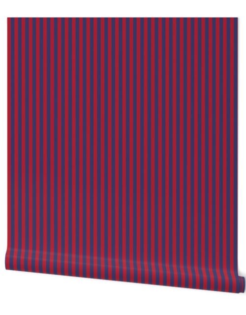 Small Red and Blue USA American Flag Vertical Stripes Wallpaper