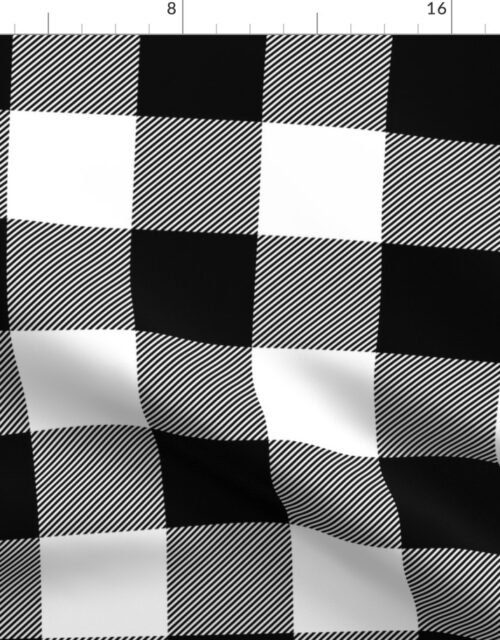 Jumbo Milkweed White and Black Rustic Cowboy Cabin Buffalo Check Fabric