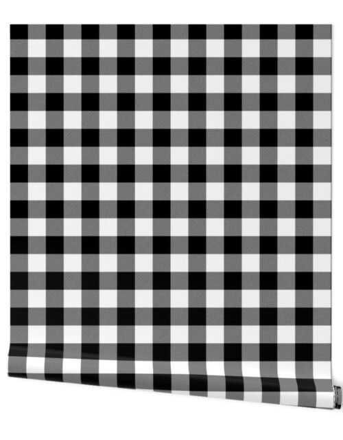 Jumbo Milkweed White and Black Rustic Cowboy Cabin Buffalo Check Wallpaper