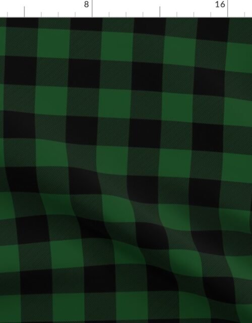 Original Forest Green and Black Rustic Cowboy Cabin Buffalo Check Fabric