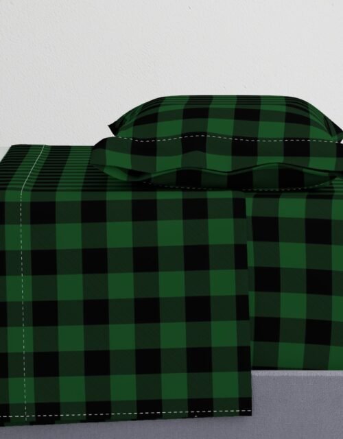 Original Forest Green and Black Rustic Cowboy Cabin Buffalo Check Sheet Set