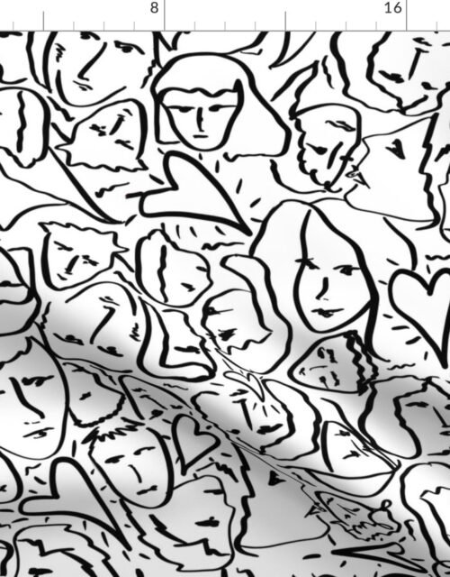 Elio Hearts in Black and White Fabric