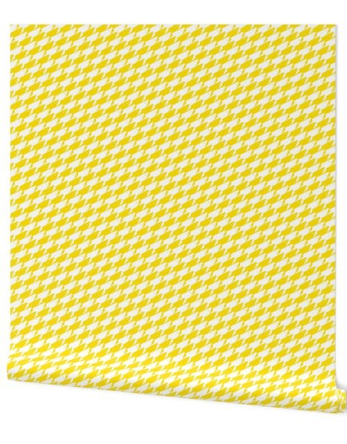 Sharkstooth Sharks Pattern Repeat in White and Yellow Wallpaper