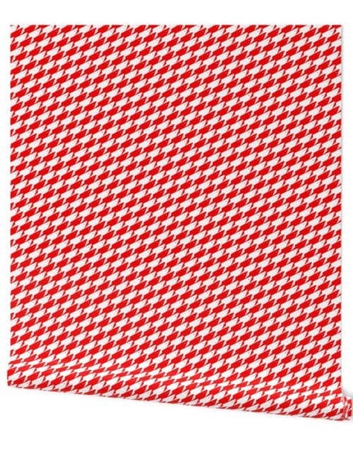Sharkstooth Sharks Pattern Repeat in White and Red Wallpaper