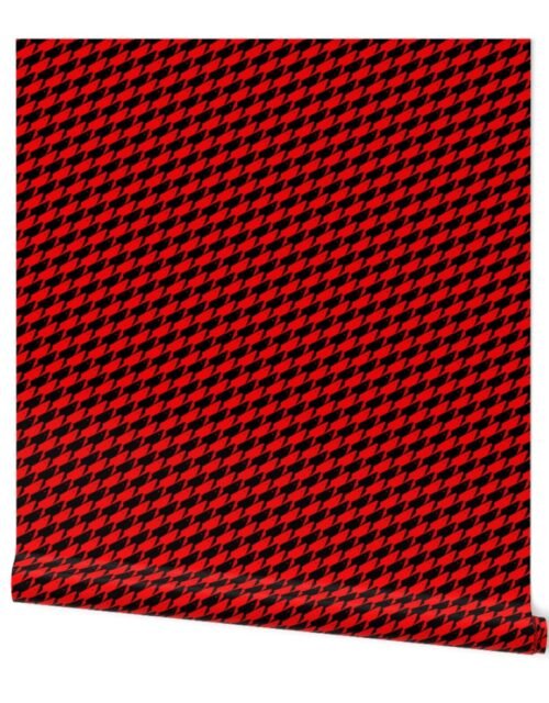 Sharkstooth Sharks Pattern Repeat in Black and Red Wallpaper