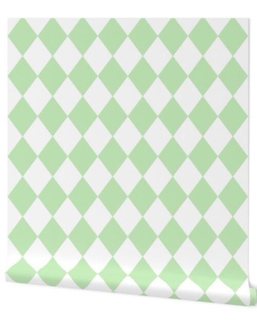 Spearmint Mint Green Diamond Pattern Wallpaper