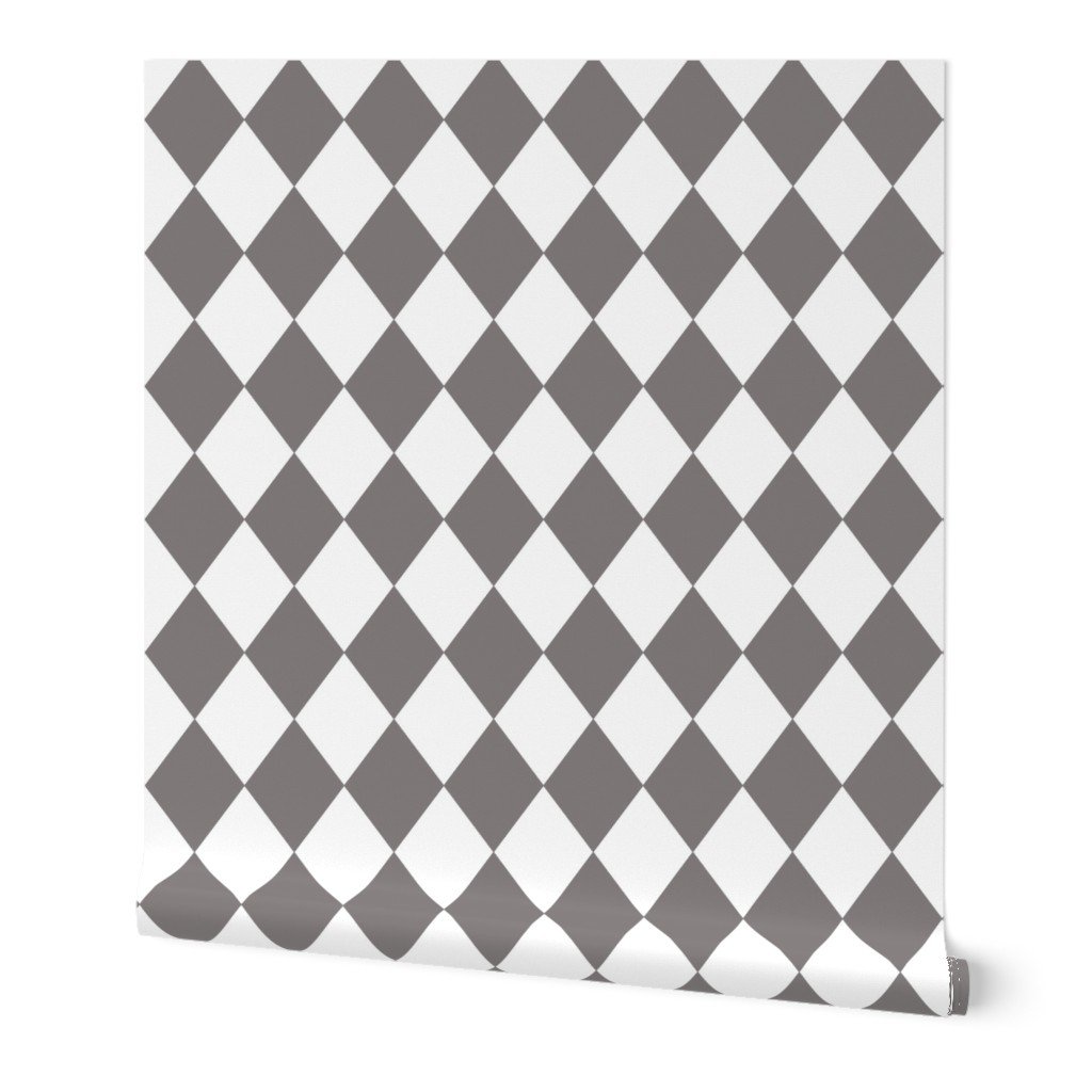 Dovecote Grey Modern Diamond Pattern on White Wallpaper Dovecote Grey Modern Diamond Pattern on White Wallpaper