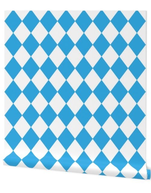 Blue Sky Small Modern Diamond Pattern Wallpaper
