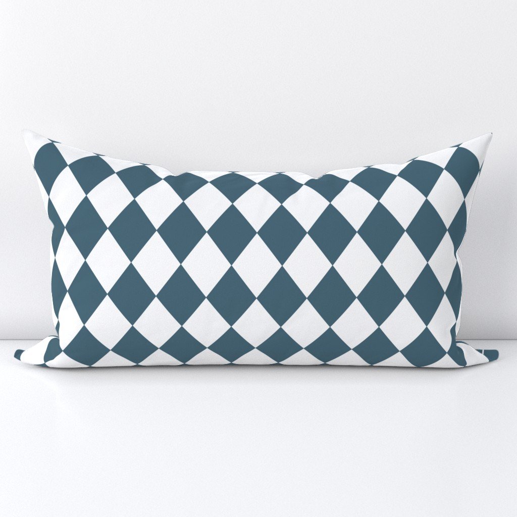 Bluestone Blue Small Modern Diamond Pattern Lumbar Throw Pillow Bluestone Blue Small Modern Diamond Pattern Lumbar Throw Pillow