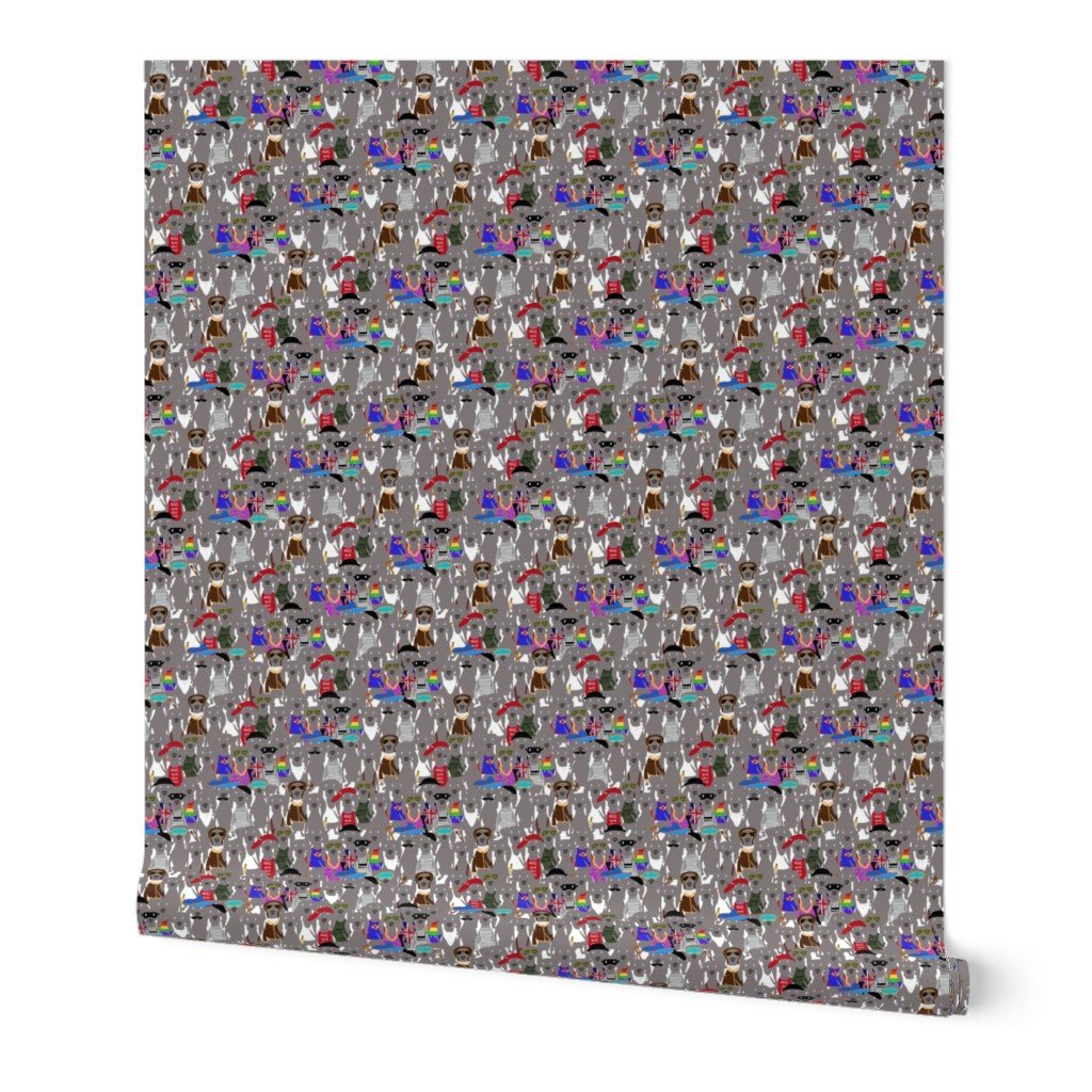 Small Print Dog Weim Nation Grey Ghost Weimaraner Hand-painted Pet Pattern on White Wallpaper Small Print Dog Weim Nation Grey Ghost Weimaraner Hand-painted Pet Pattern on White Wallpaper