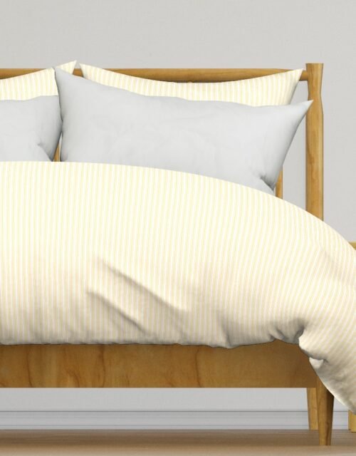 Classic Small Buttercup Yellow Pastel Butter French Mattress Ticking Double Stripes Duvet Cover