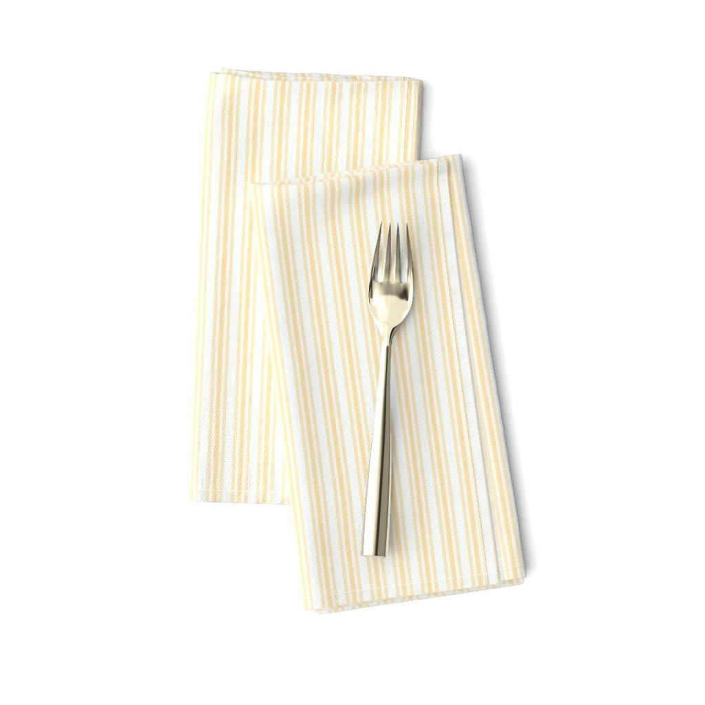 Classic Small Buttercup Yellow Pastel Butter French Mattress Ticking Double Stripes Dinner Napkins Classic Small Buttercup Yellow Pastel Butter French Mattress Ticking Double Stripes Dinner Napkins