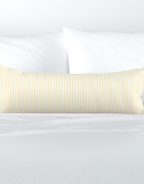 Classic Small Buttercup Yellow Pastel Butter French Mattress Ticking Double Stripes Extra Long Lumbar Pillow