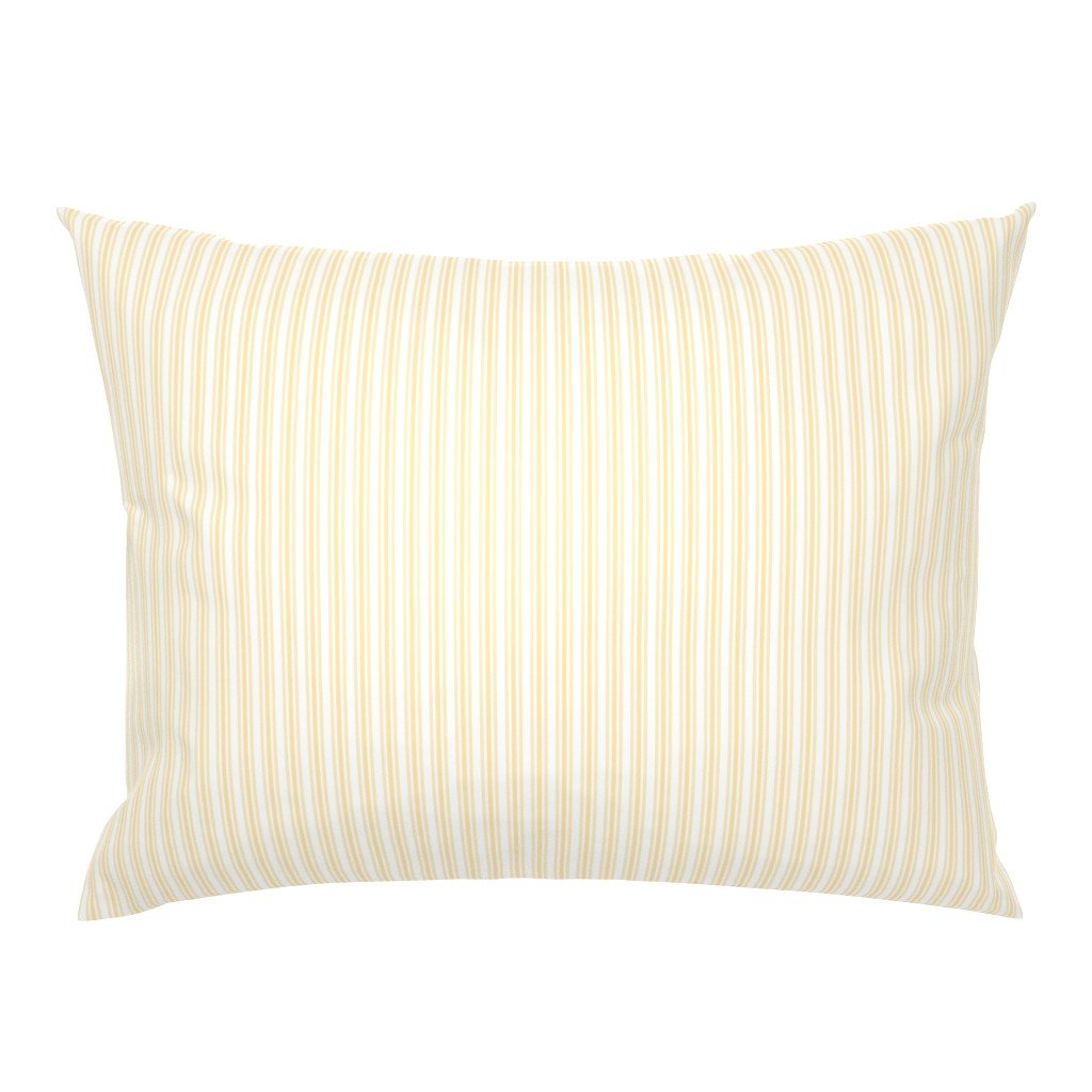 Classic Small Buttercup Yellow Pastel Butter French Mattress Ticking Double Stripes Standard Pillow Sham Classic Small Buttercup Yellow Pastel Butter French Mattress Ticking Double Stripes Standard Pillow Sham