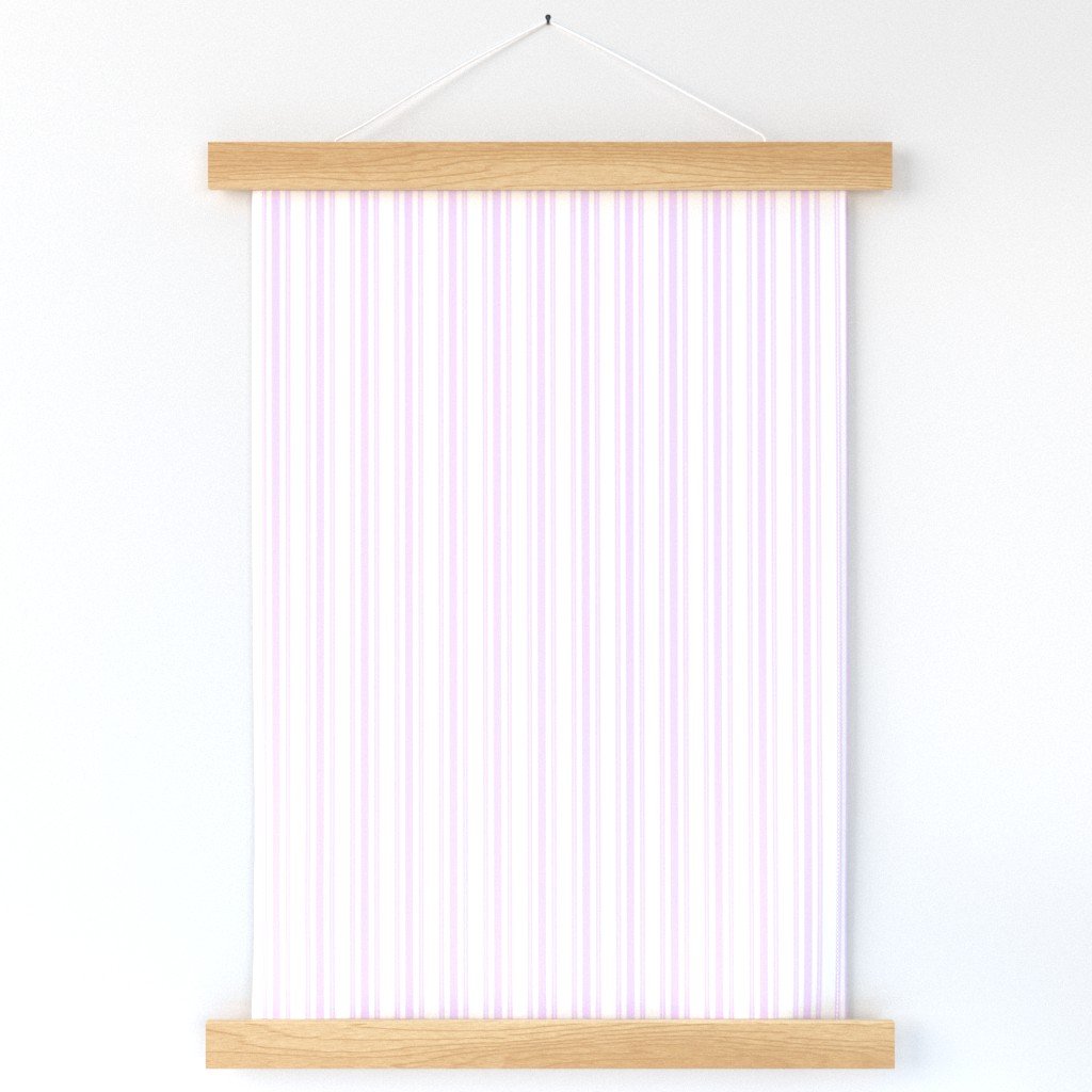 Trendy Large Orchid Lilac Pastel Purple French Mattress Ticking Double Stripes Wall Hanging Trendy Large Orchid Lilac Pastel Purple French Mattress Ticking Double Stripes Wall Hanging
