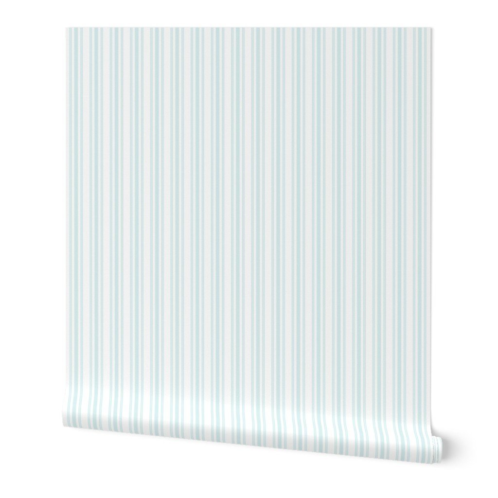 Trendy Large Blue Lily Pastel Blue French Mattress Ticking Double Stripes Wallpaper Trendy Large Blue Lily Pastel Blue French Mattress Ticking Double Stripes Wallpaper