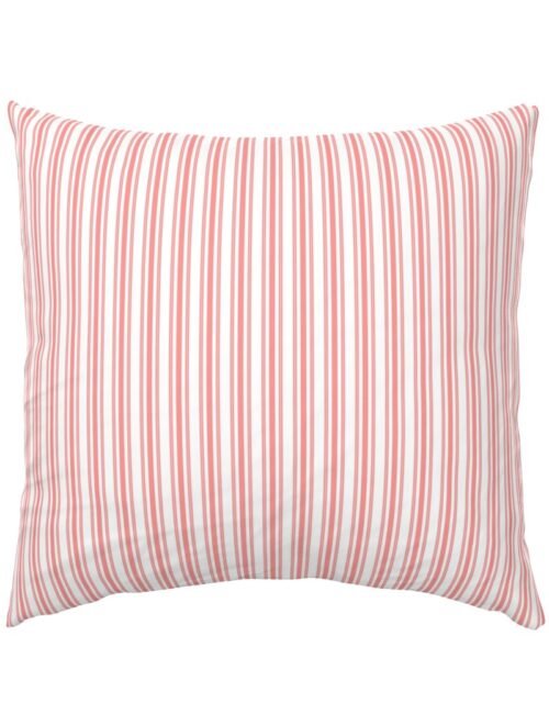 Trendy Large Coral Rose Pastel Coral French Mattress Ticking Double Stripes Euro Pillow Sham