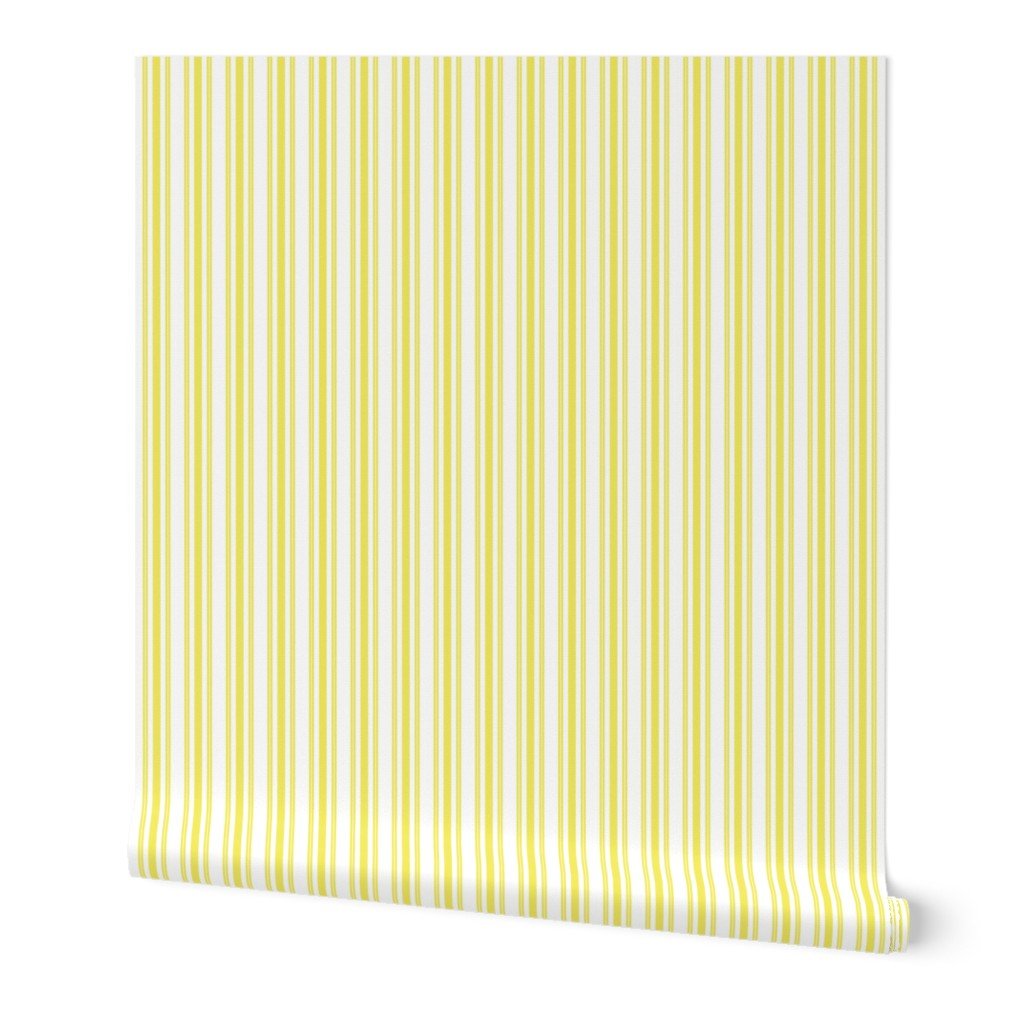 Trendy Large Highlighter Yellow Pastel Highlighter French Mattress Ticking Double Stripes Wallpaper Trendy Large Highlighter Yellow Pastel Highlighter French Mattress Ticking Double Stripes Wallpaper