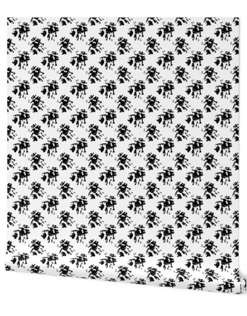 Black Ink Blotches on White Wallpaper