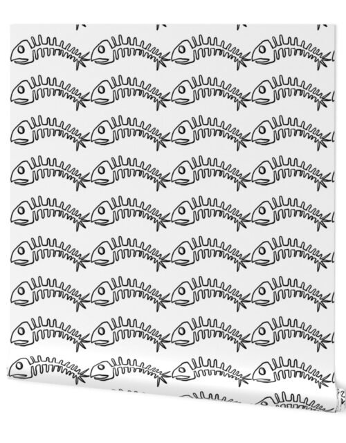 Black Edged Fishbones Skeletons Wallpaper