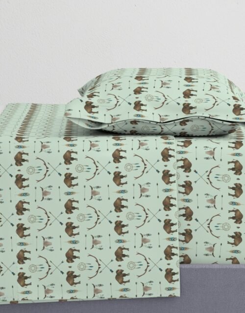 Mini Sage Prairie Buffalo Watercolor Western Pattern Sheet Set