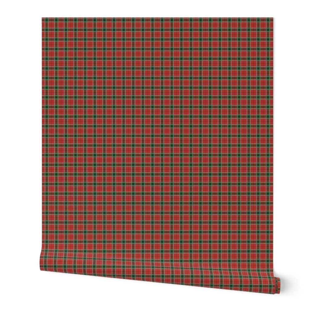 Christmas Red and Dark Green Tartan with Double White Lines Wallpaper Christmas Red and Dark Green Tartan with Double White Lines Wallpaper