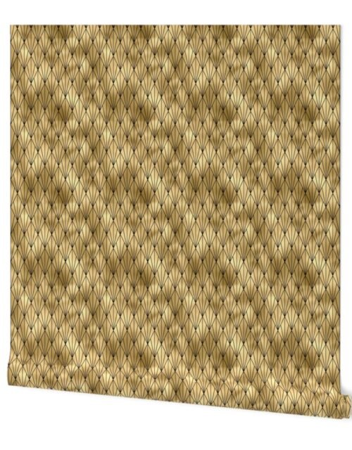 Small Gold Faux Foil Vintage Fan Art Deco Pattern Wallpaper