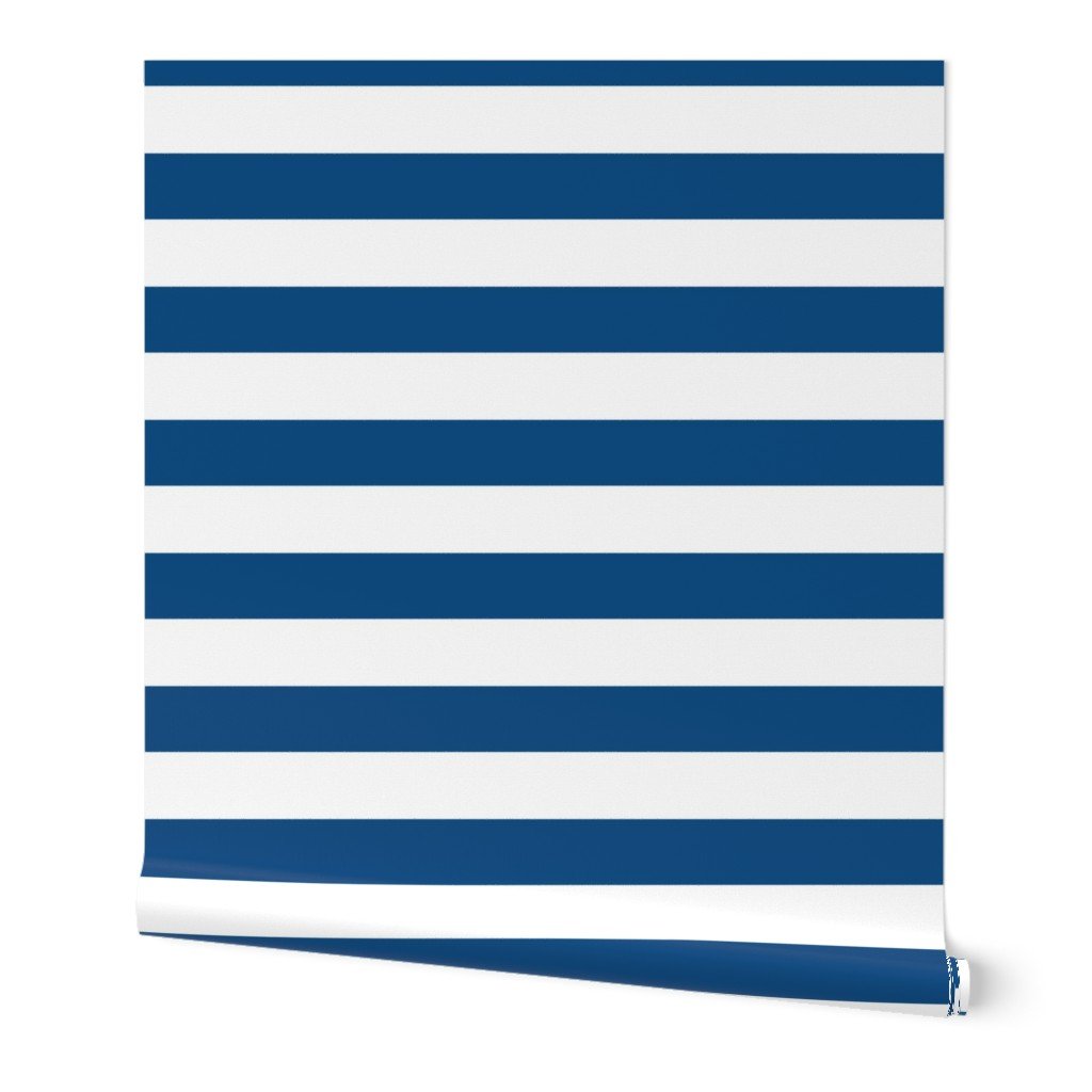 Classic Blue and White Circus Big Top 3″ Horizontal Stripes Wallpaper Classic Blue and White Circus Big Top 3" Horizontal Stripes Wallpaper