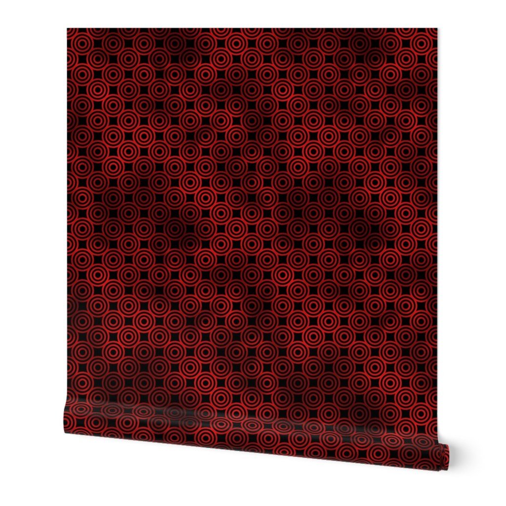 Circle Rings in Black and Ruby Red Vintage Faux Foil Art Deco Vintage Foil Pattern Wallpaper Circle Rings in Black and Ruby Red Vintage Faux Foil Art Deco Vintage Foil Pattern Wallpaper