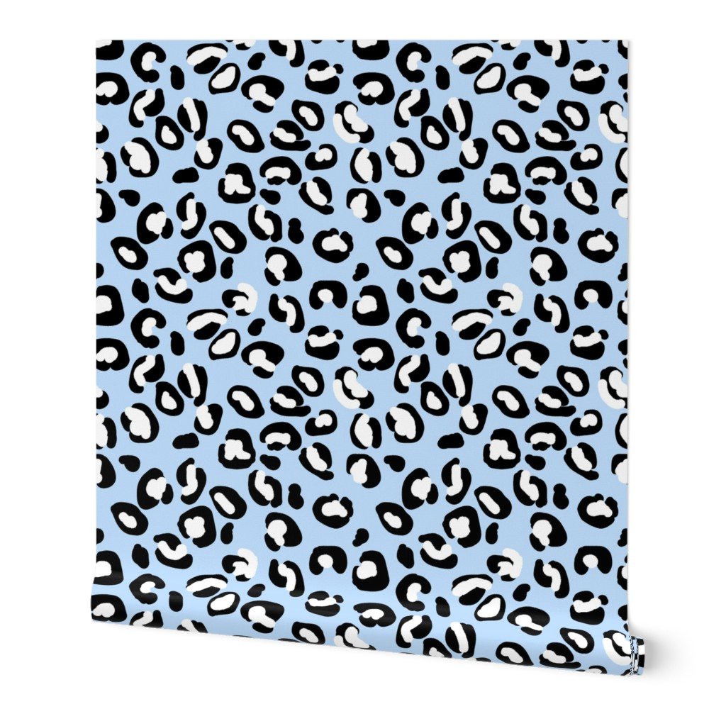 Leopard White Spots on Sky Blue Wallpaper Leopard White Spots on Sky Blue Wallpaper