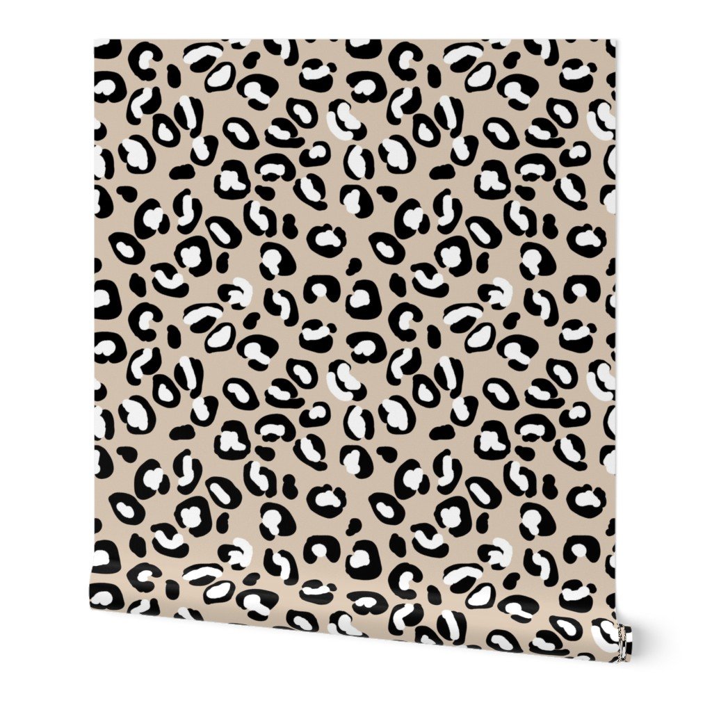 Leopard White Spots on Natural Cream Wallpaper Leopard White Spots on Natural Cream Wallpaper