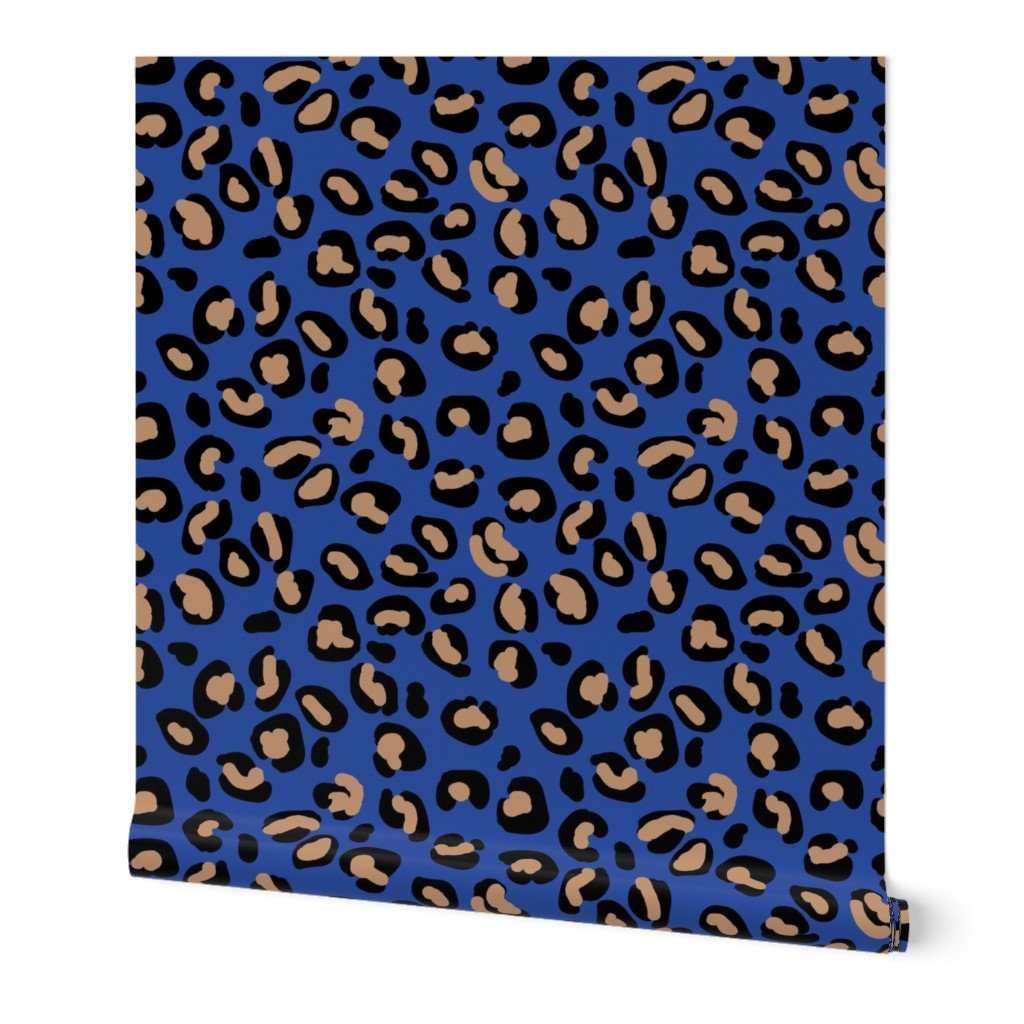 Leopard Tan Spots on Moody Blue Wallpaper Leopard Tan Spots on Moody Blue Wallpaper