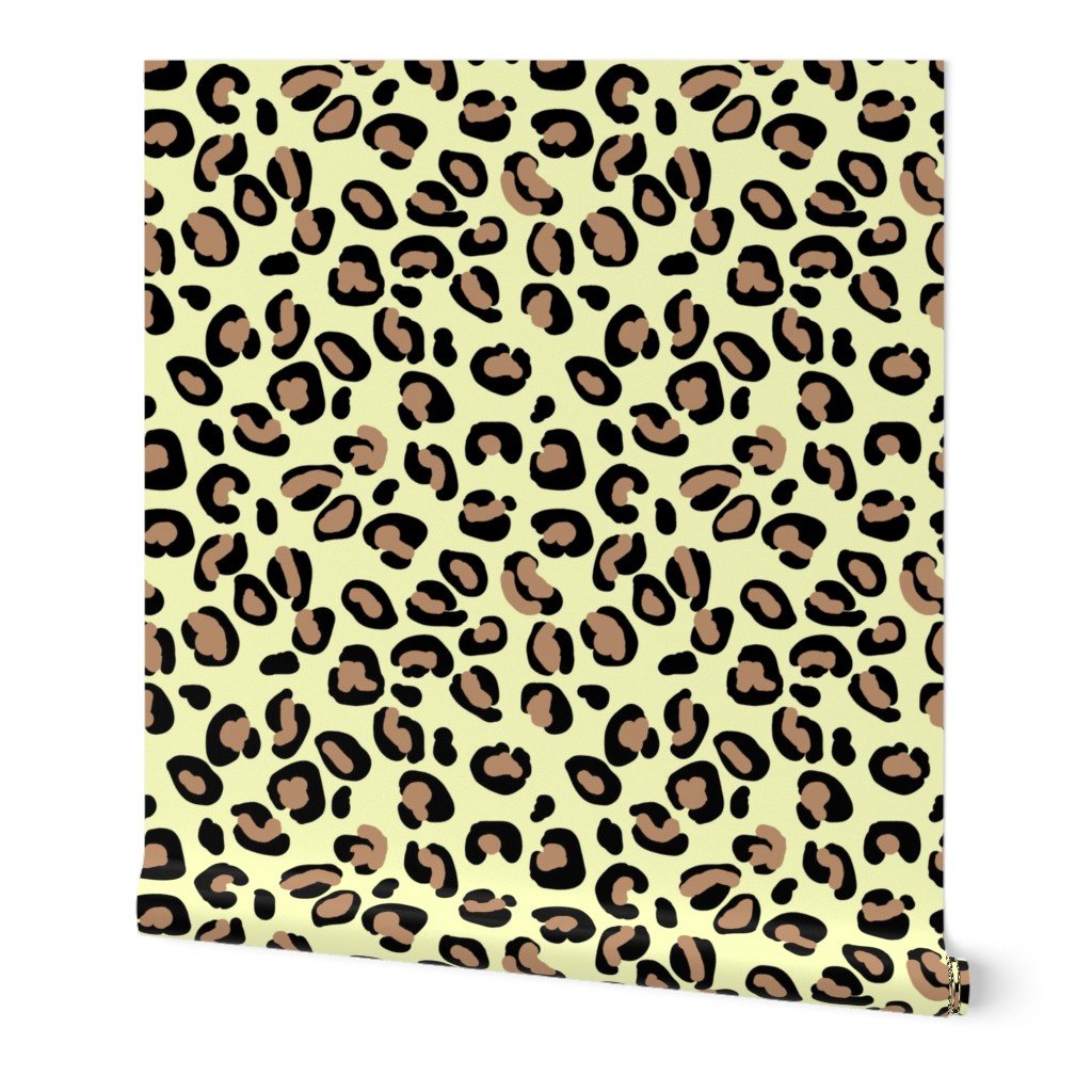 Leopard Tan Spots on Butter Yellow Wallpaper Leopard Tan Spots on Butter Yellow Wallpaper