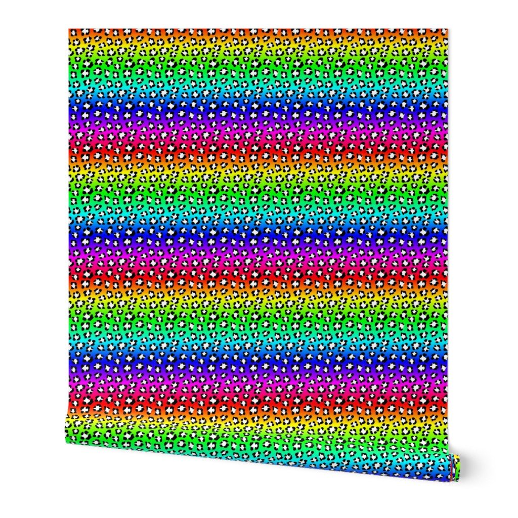 Small Neon Ombre Rainbow Leopard Spots Wallpaper Small Neon Ombre Rainbow Leopard Spots Wallpaper