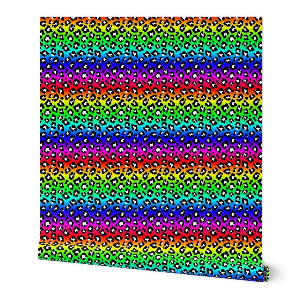 Neon Ombre Rainbow Leopard Spots Wallpaper Neon Ombre Rainbow Leopard Spots Wallpaper