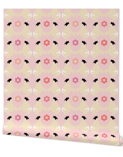Japanese Sumo Wrestlers in the Ring on Pink Wallpaper