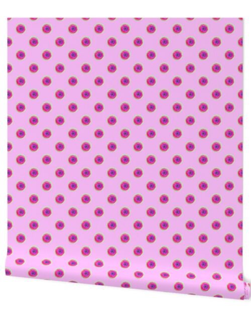 Green Tie-Dye on Lilac Wallpaper
