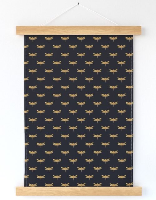Dragonflies on Scottish Fraser Tartan Navy Blue Wall Hanging