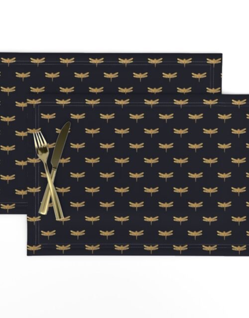 Dragonflies on Scottish Fraser Tartan Navy Blue Placemats