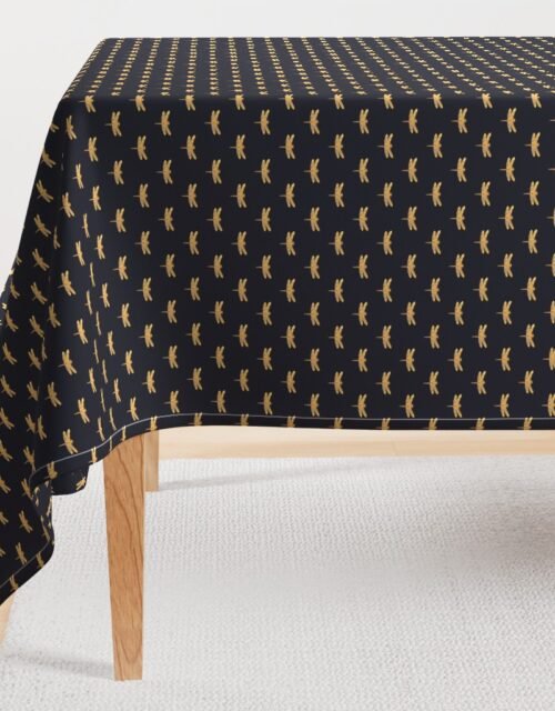 Dragonflies on Scottish Fraser Tartan Navy Blue Rectangular Tablecloth