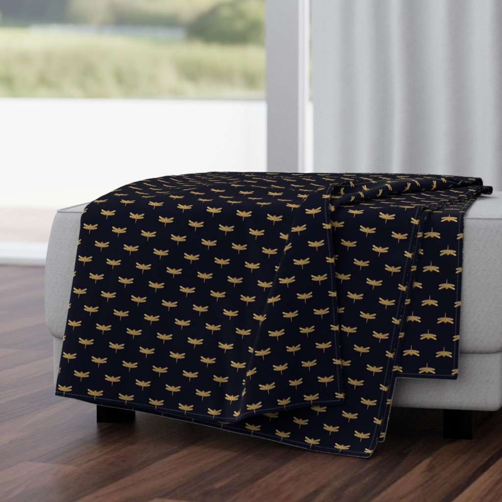 Dragonflies on Scottish Fraser Tartan Navy Blue Throw Blanket Dragonflies on Scottish Fraser Tartan Navy Blue Throw Blanket