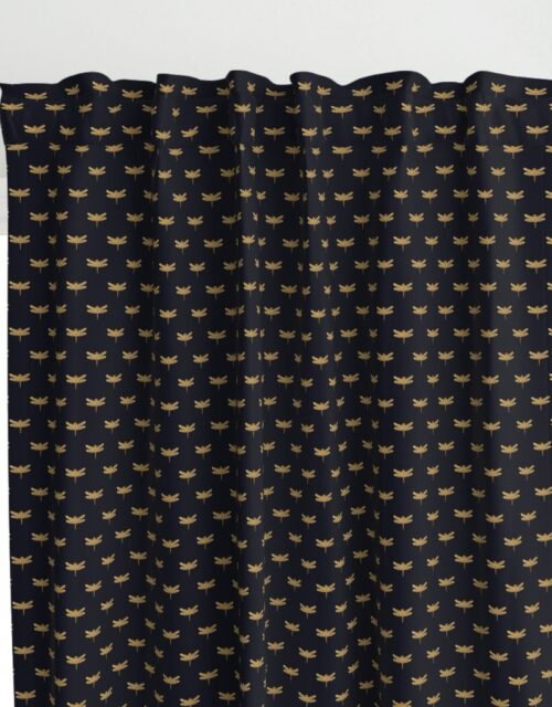 Dragonflies on Scottish Fraser Tartan Navy Blue Curtains