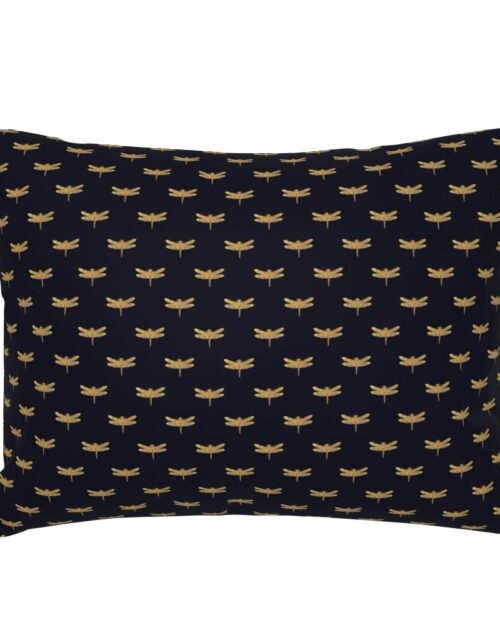 Dragonflies on Scottish Fraser Tartan Navy Blue Standard Pillow Sham