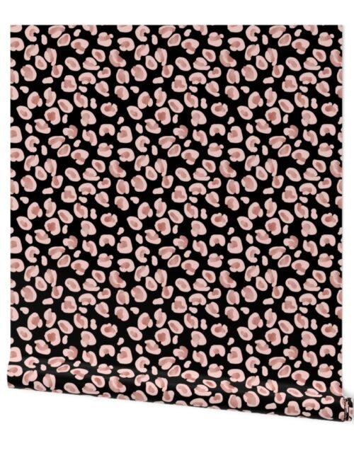 Black Leopard with Rose Gold Spots Wallpaper
