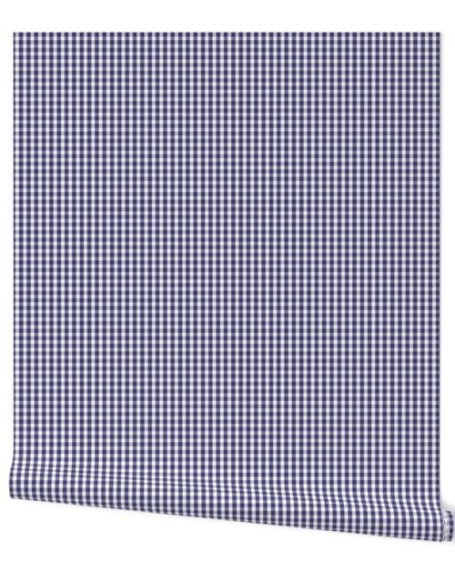 Small USA Flag Blue and White Gingham Checks Wallpaper