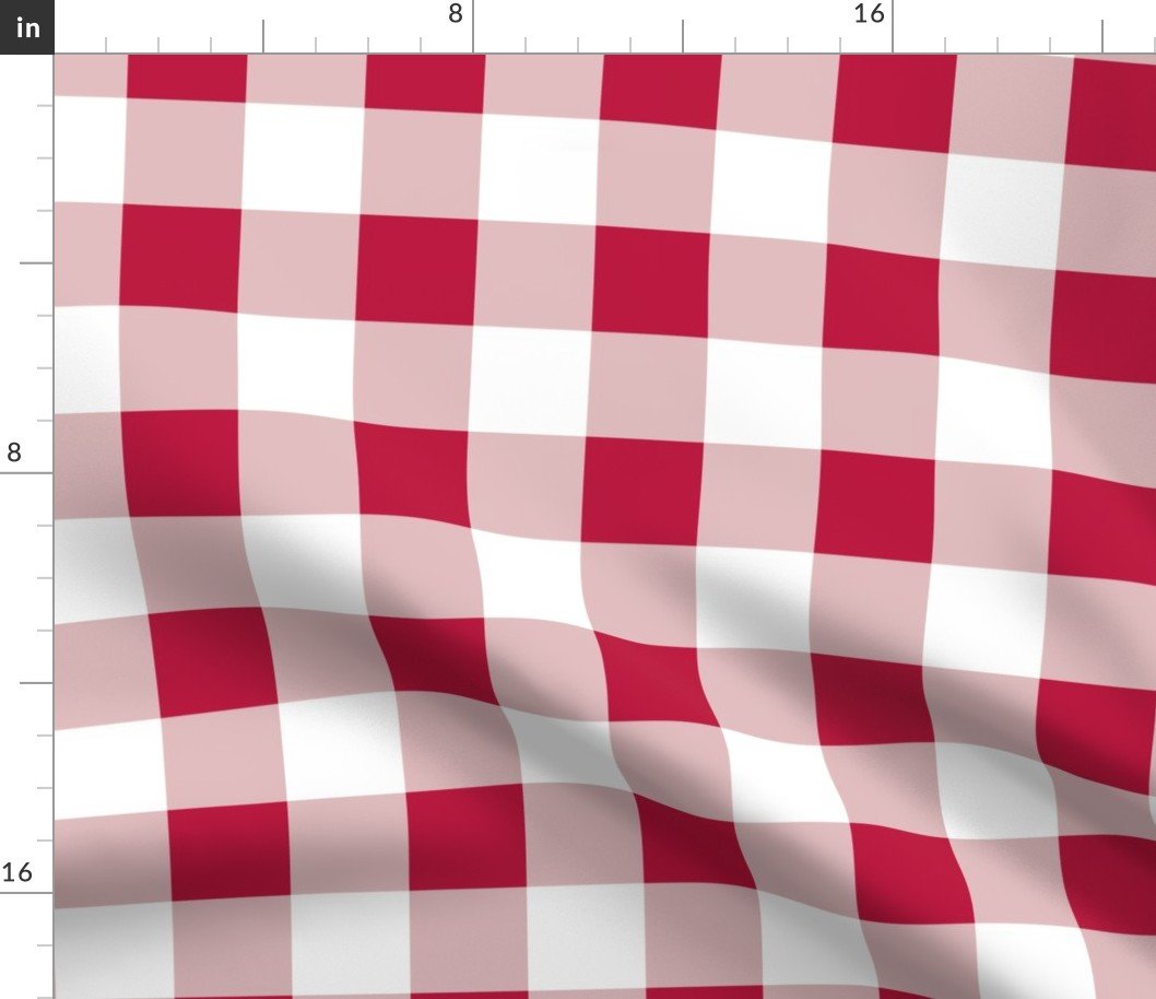 Alabama State Crimson Red and White Check Fabric Alabama State Crimson Red and White Check Fabric